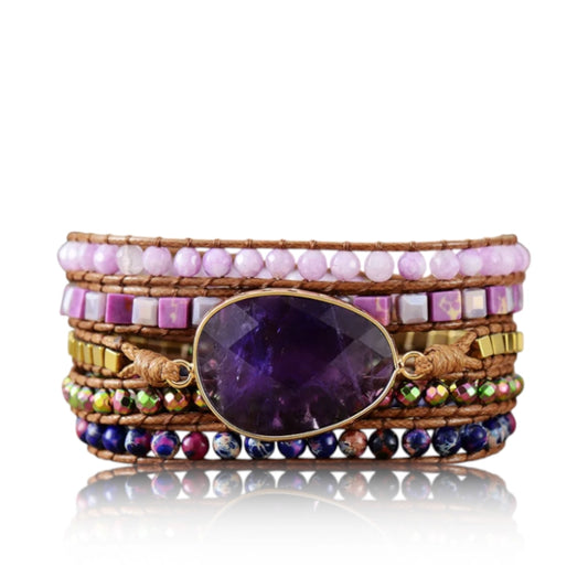 Amethyst Kunzite Wrap Bracelet