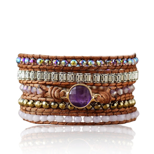 Amethyst & Pyrite Wrap Bracelet
