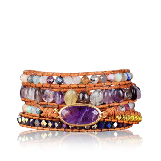 Amethyst & Mixed Quartz Wrap Bracelet