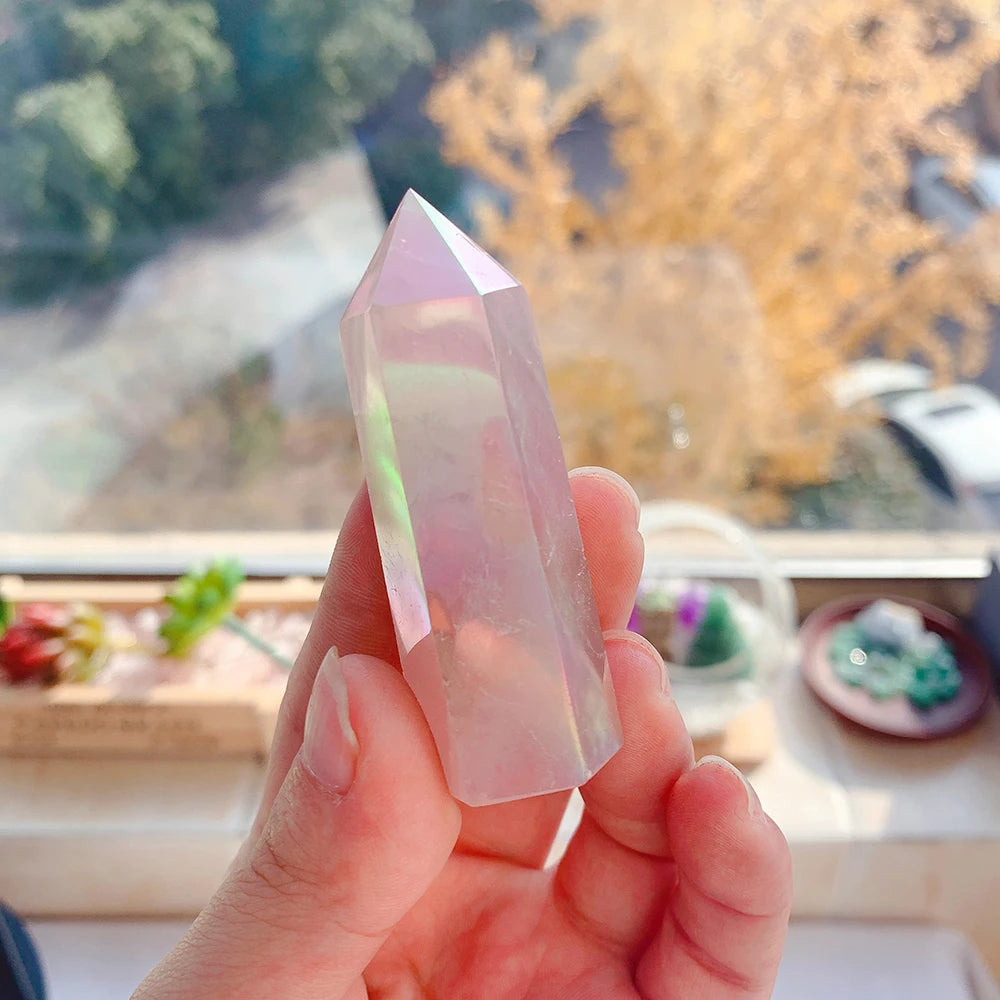 Aura Rose Quartz Crystal Point