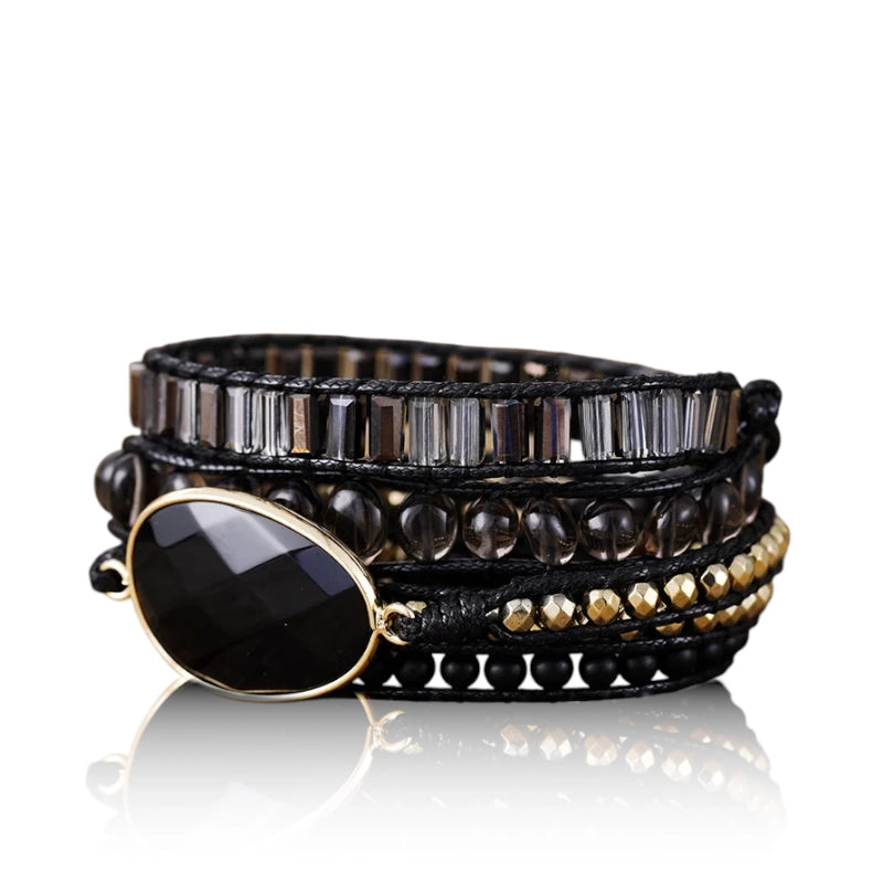 Black Onyx Protection Wrap Bracelet