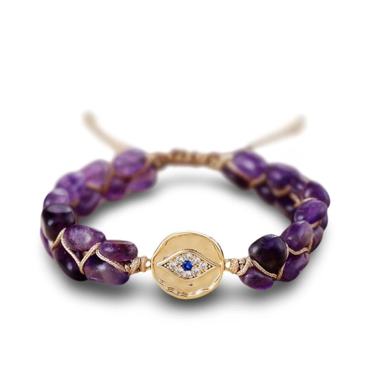 Evil Eye Amethyst Bracelet