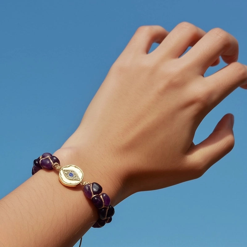 Evil Eye Amethyst Bracelet