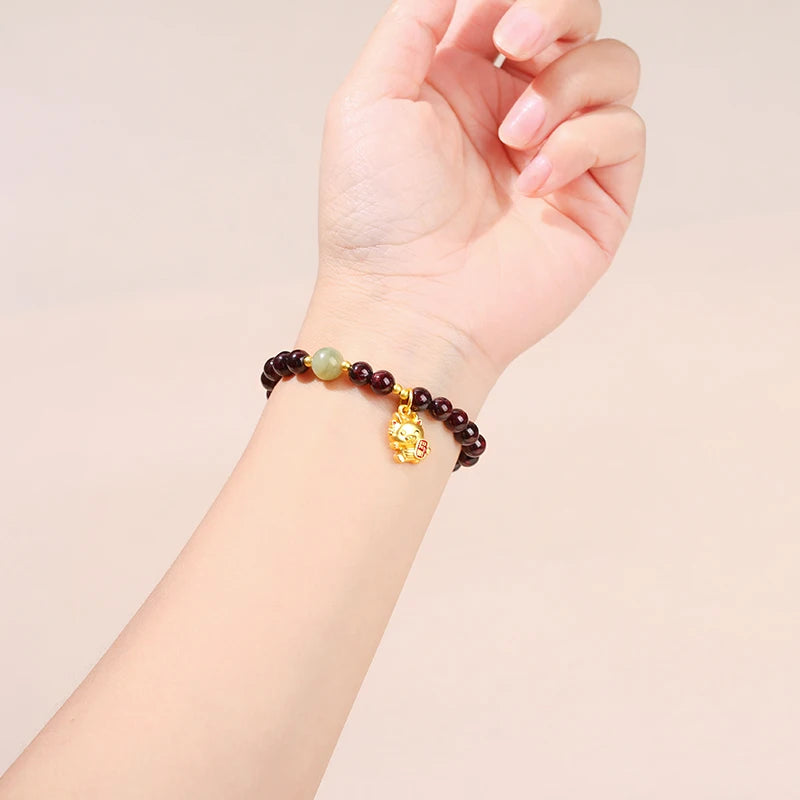Garnet Jade Bracelet