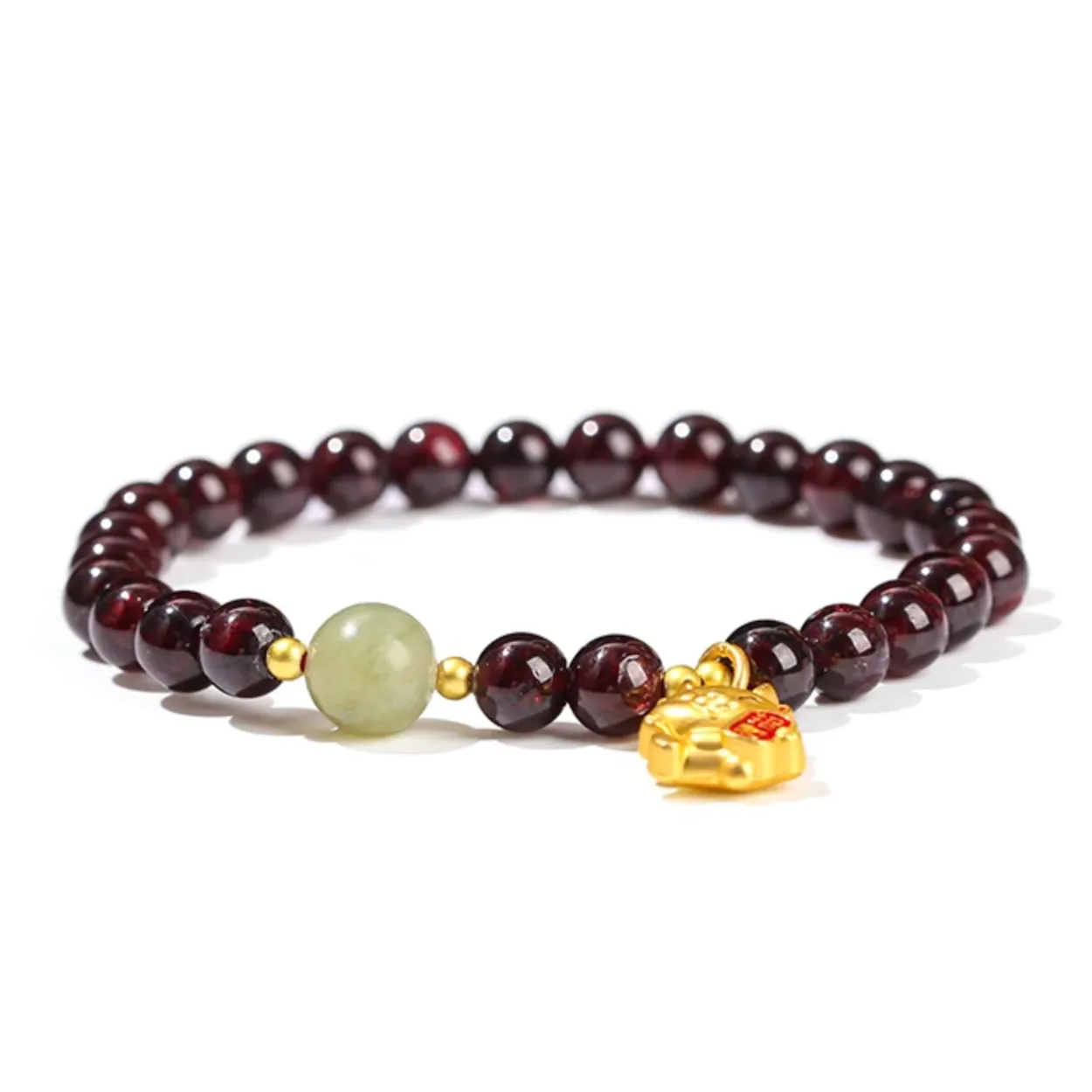 Garnet Jade Bracelet
