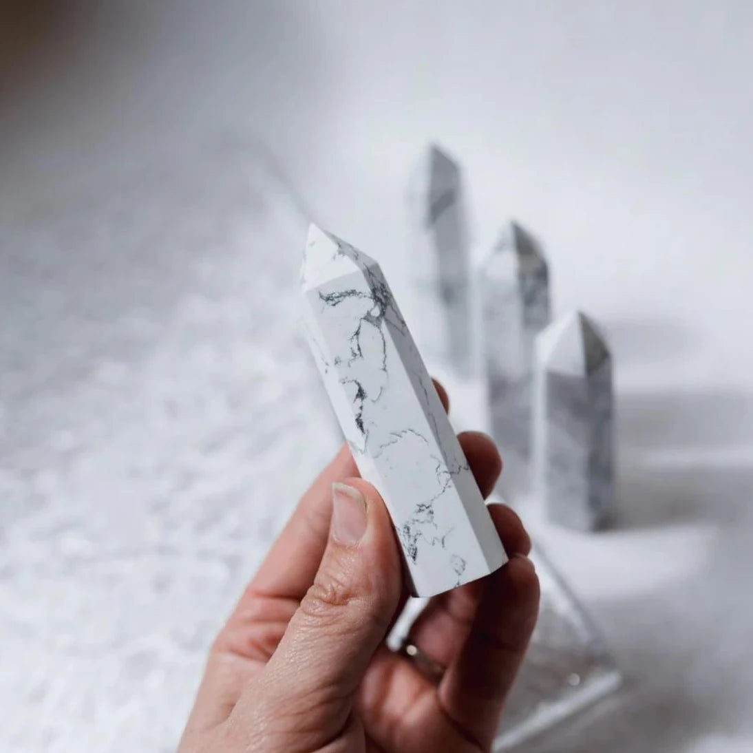 Howlite Crystal Point