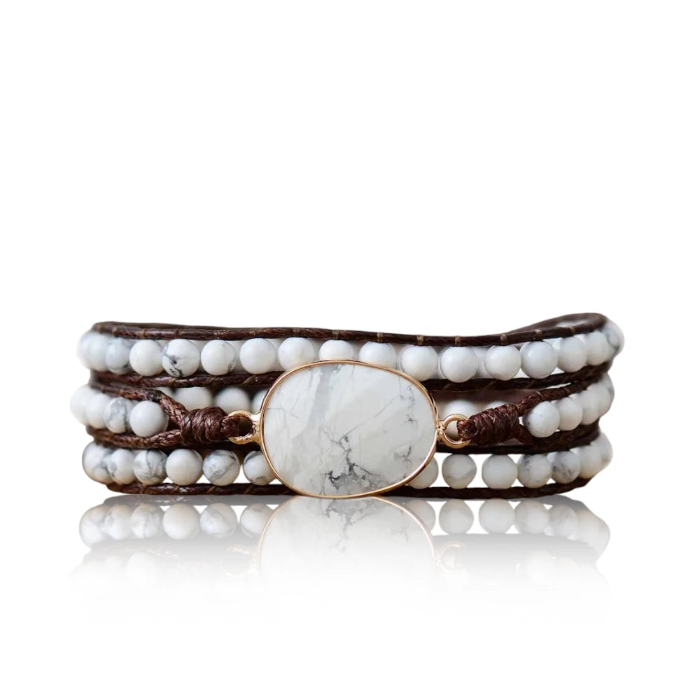 Howlite Boho Wrap Bracelet