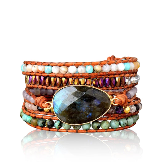 Labradorite Jaspers Wrap Bracelet
