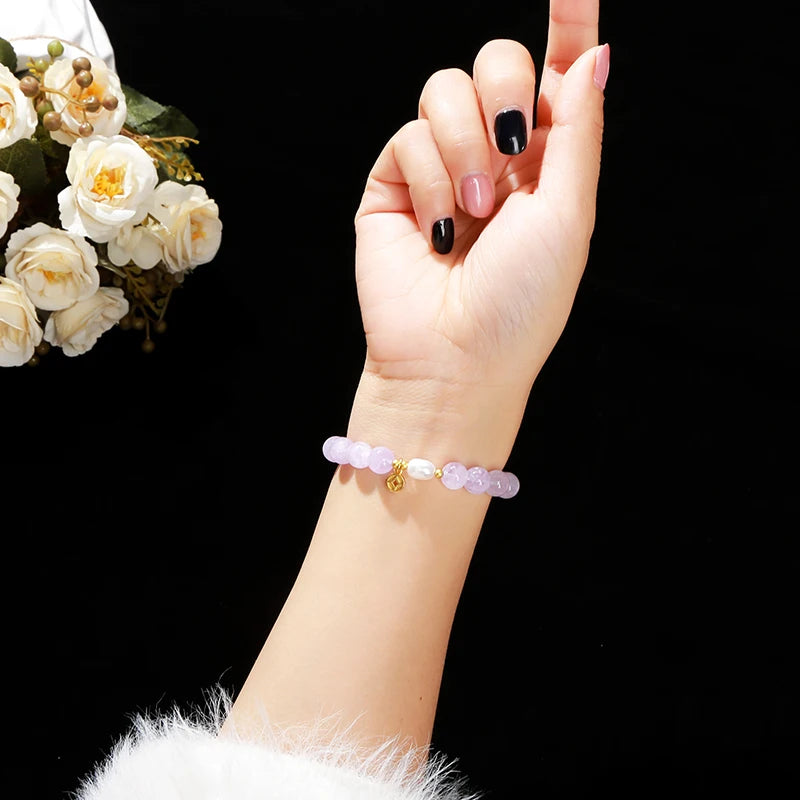 Lavender Amethyst Pearl Bracelet