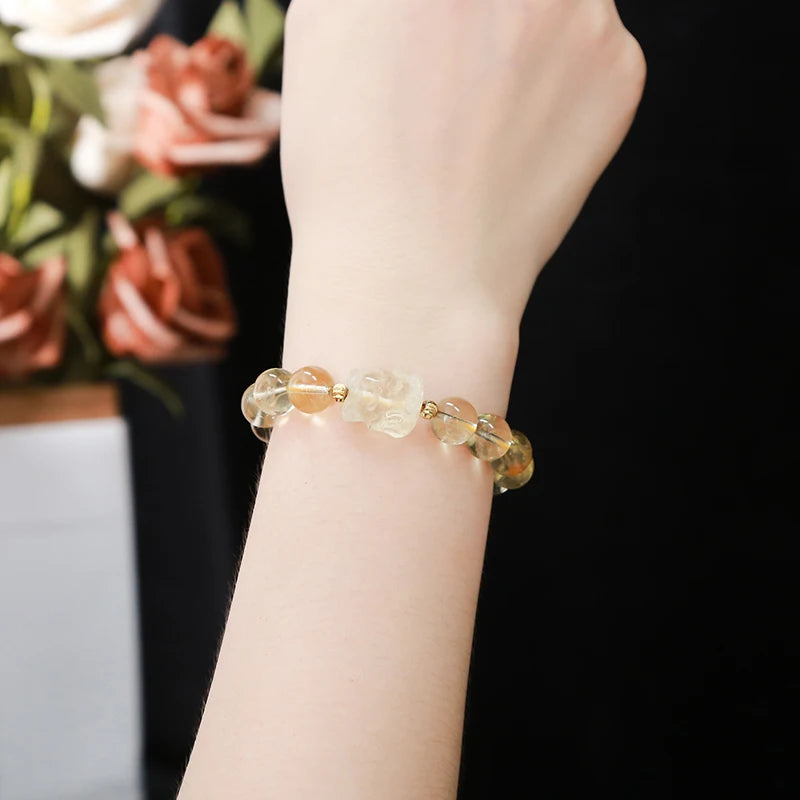 Lemon Quartz Charm Bracelet