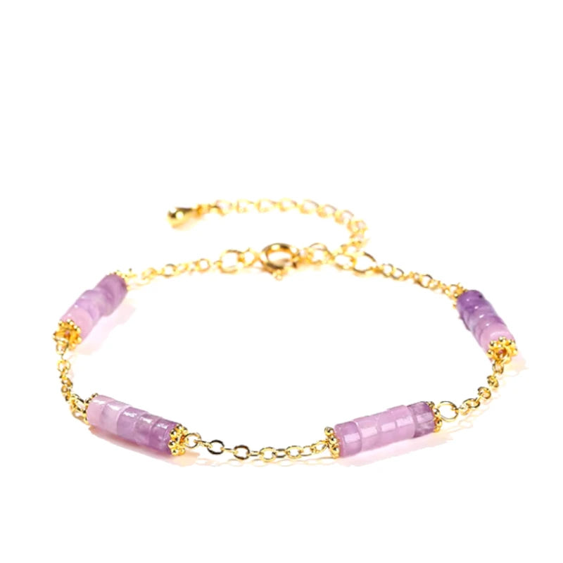 Lilac Chalcedony Chain Bracelet