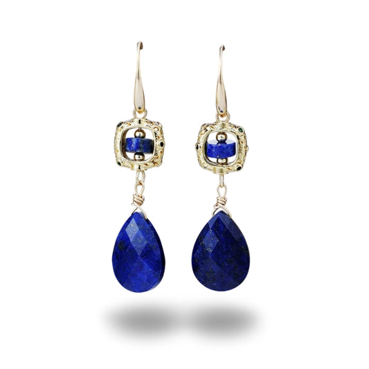 Long Dangle Lapis Lazuli Earring