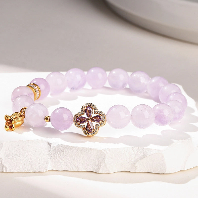 Lucky Clover Amethyst Bracelet