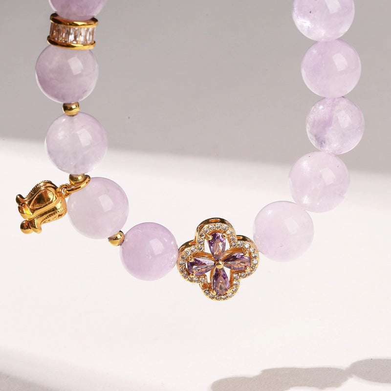Lucky Clover Amethyst Bracelet