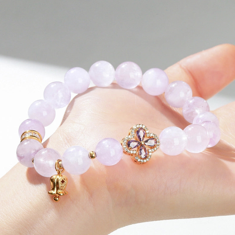 Lucky Clover Amethyst Bracelet