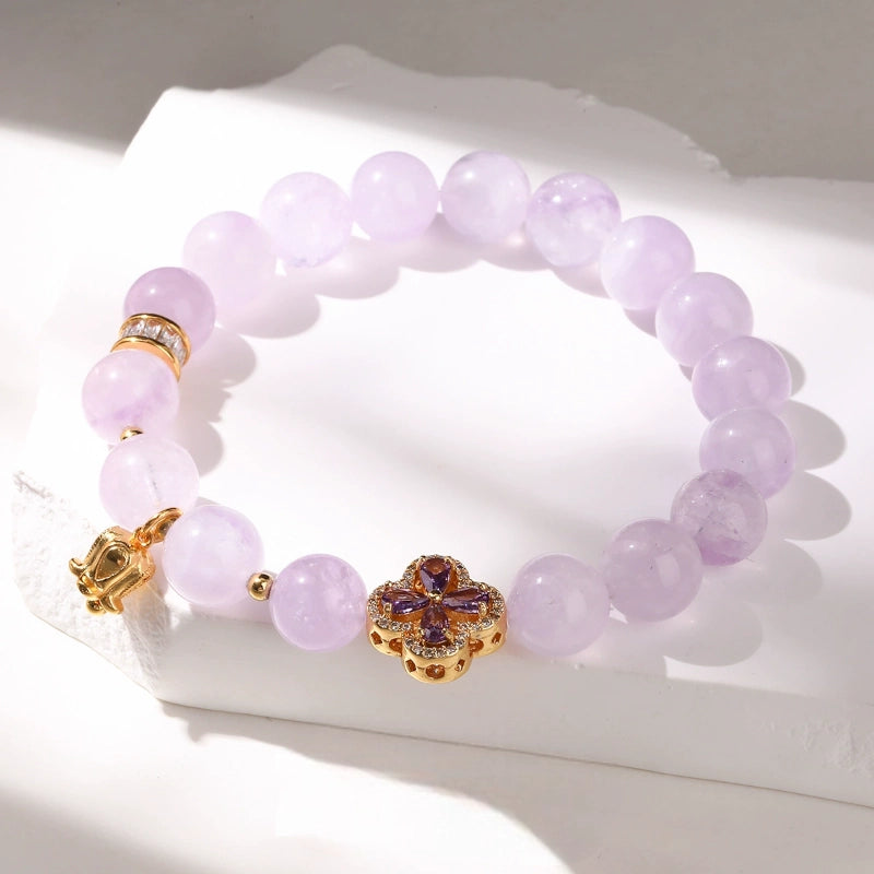 Lucky Clover Amethyst Bracelet