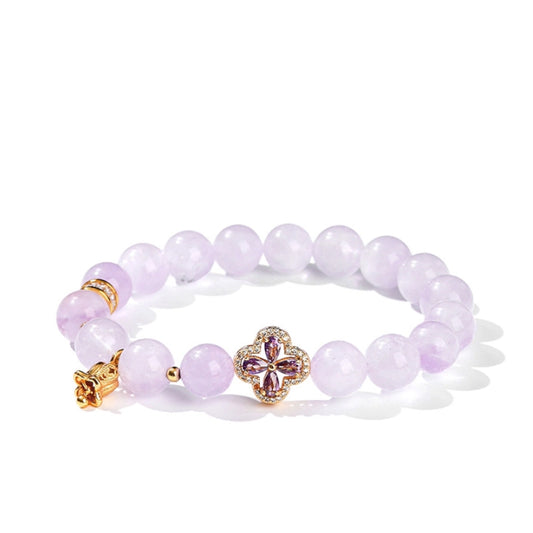 Lucky Clover Amethyst Bracelet