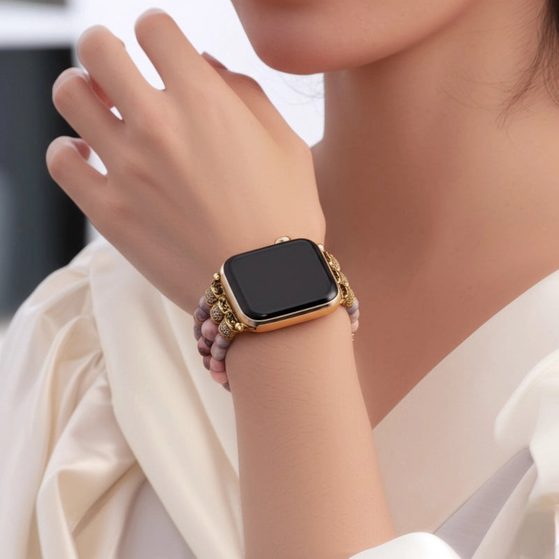 Pink Zebra Jasper Apple Watch Strap