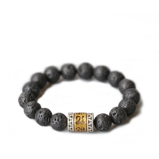 Protection Mantra Lava Stone Bracelet