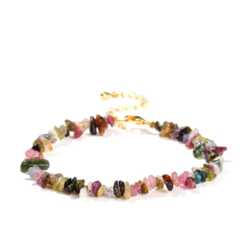 Rainbow Tourmaline Chain Bracelet