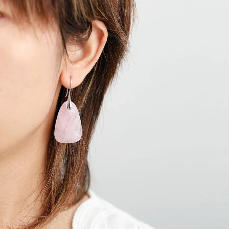 Rose Quartz Drop Earring