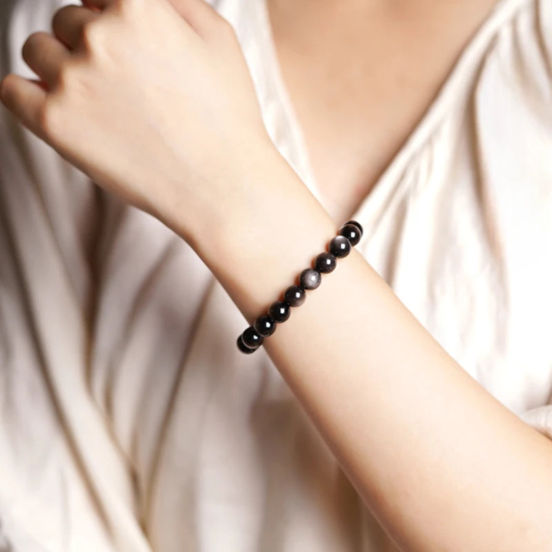 Silver Obsidian Bracelet