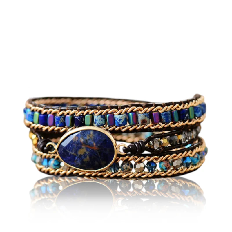 Sodalite Jasper Wrap Bracelet