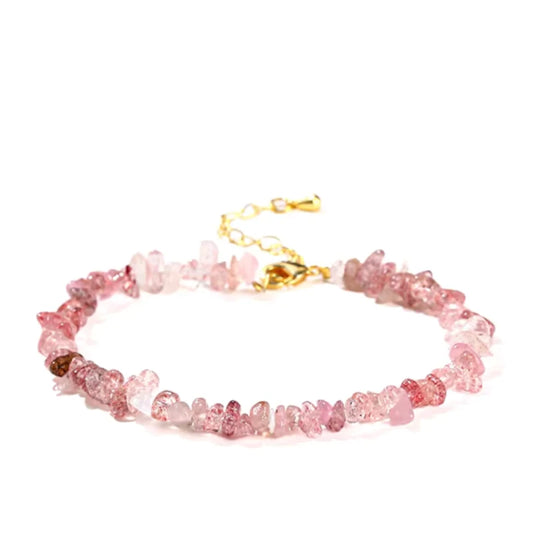 Strawberry Quartz Chain Bracelet