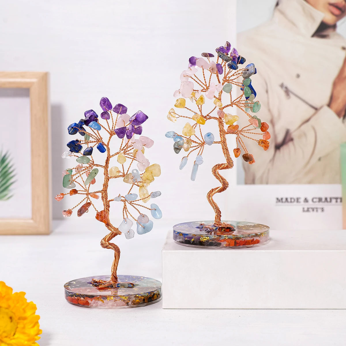 Twisted 7 Chakra Crystal Tree