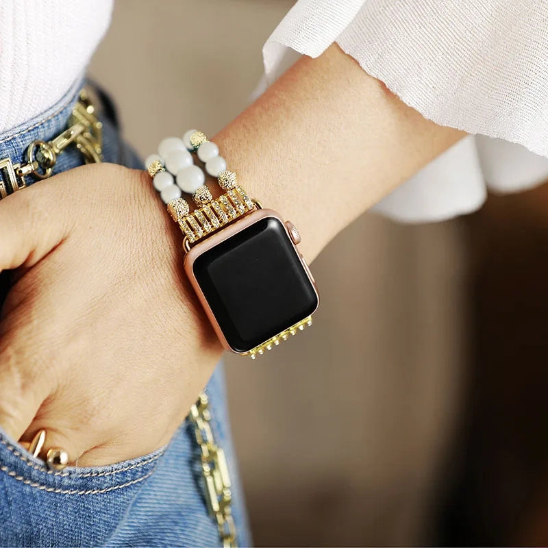 White Moonstone Apple Watch Strap