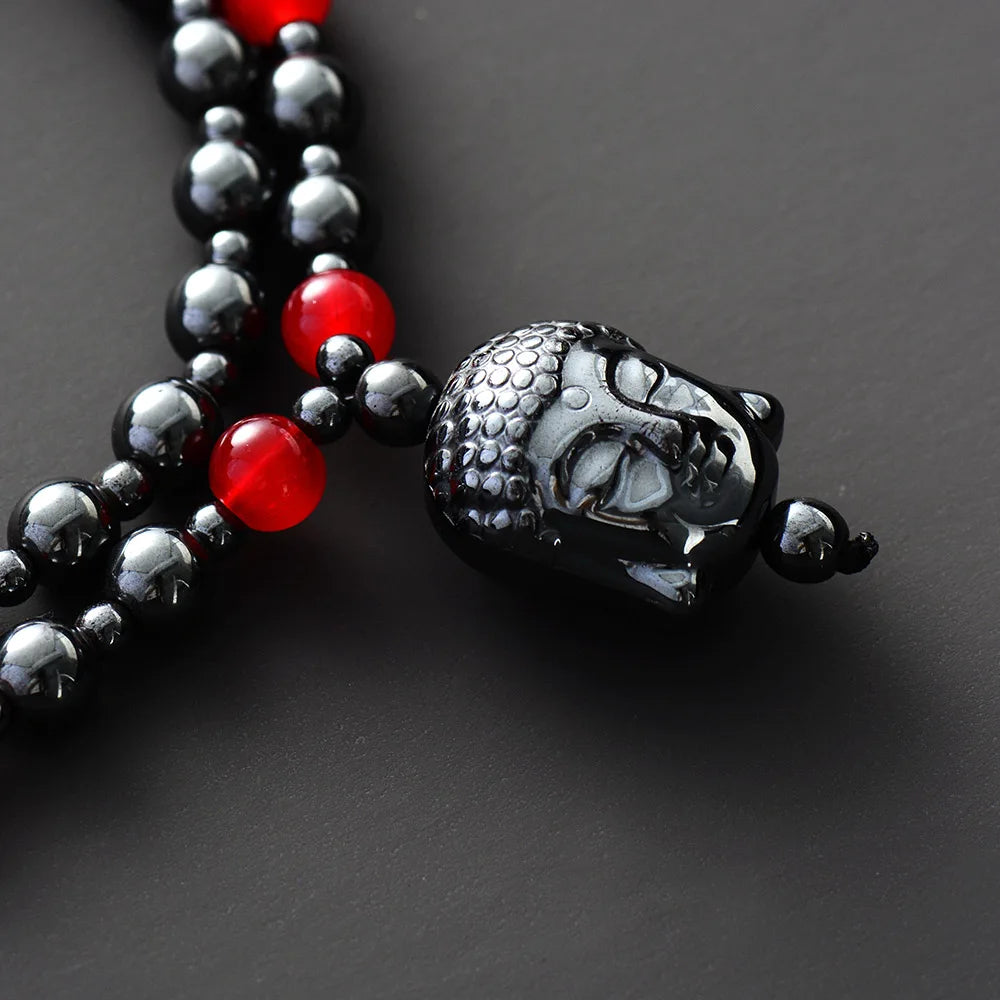Hematite Buddha Necklace