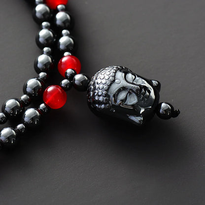 Hematite Buddha Necklace