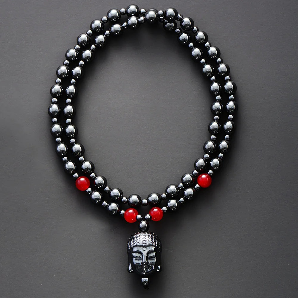 Hematite Buddha Necklace