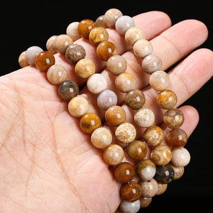 Coral Fossil Agate Bracelet