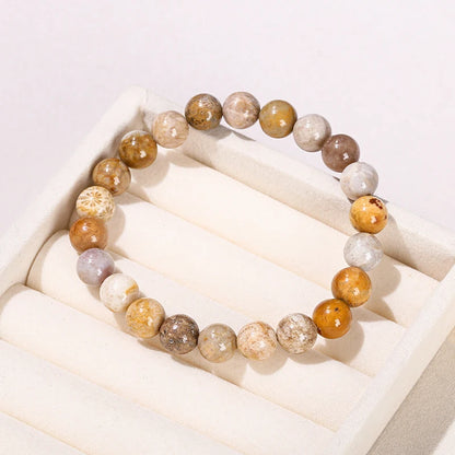 Coral Fossil Agate Bracelet