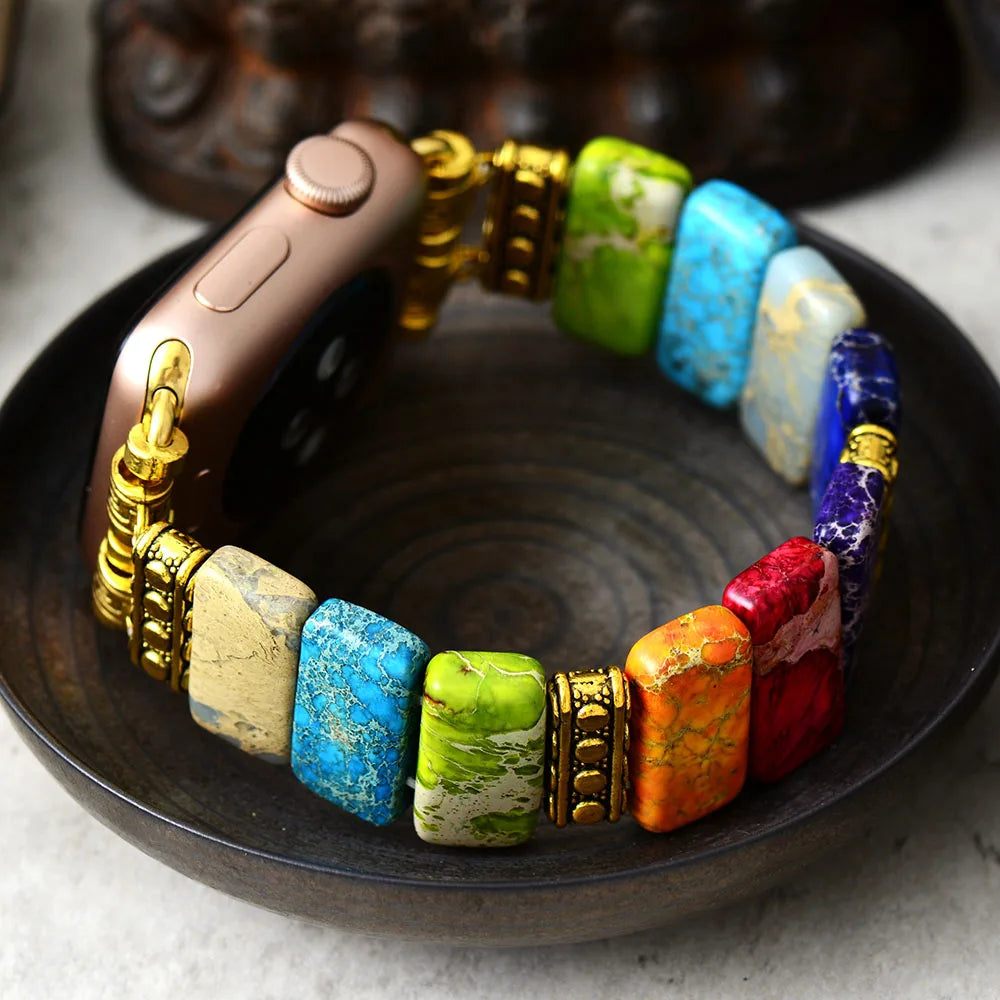 7 Chakra Jaspers Apple Watch Strap