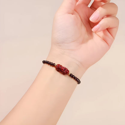 Garnet Cinnabar Pixiu Bracelet