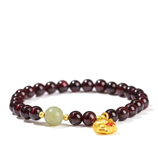 Garnet Jade Bracelet